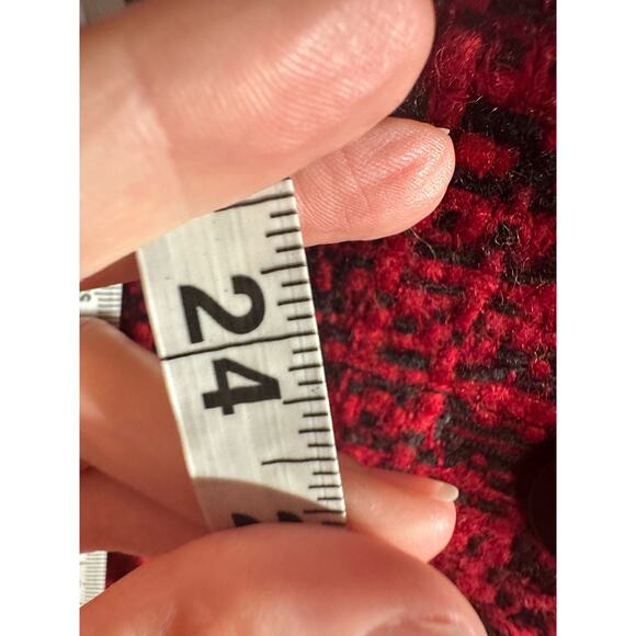 Talbots Blazer Jacket 14 Red Plaid Wool Button Academia Capsule Tweed Pockets - Picture 9 of 9
